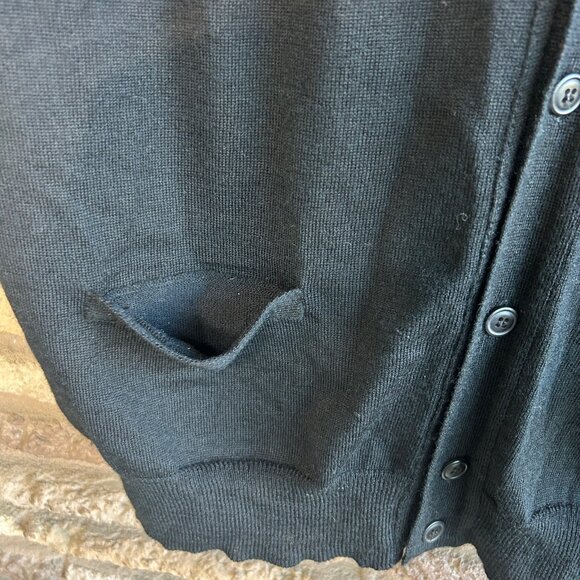 Paul Fredrick Men's Black Merino Wool Cardigan Sweater Vest Size XL - Picture 3 of 6
